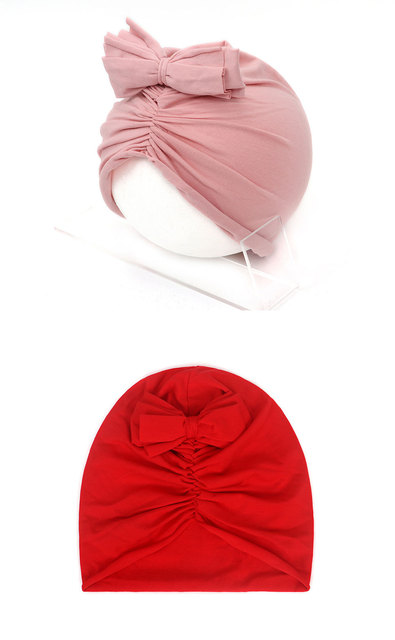 Noworodek kapelusz z kokardą bawełniany turban - ciepła czapka dla dziewczynek z dużą kokardką - Wianko - 14