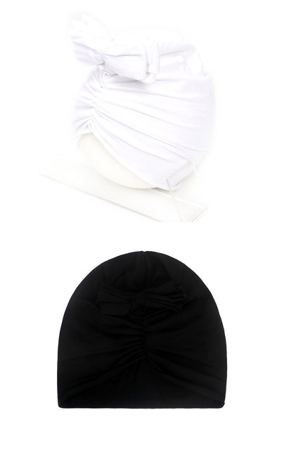 Noworodek kapelusz z kokardą bawełniany turban - ciepła czapka dla dziewczynek z dużą kokardką - Wianko - 18