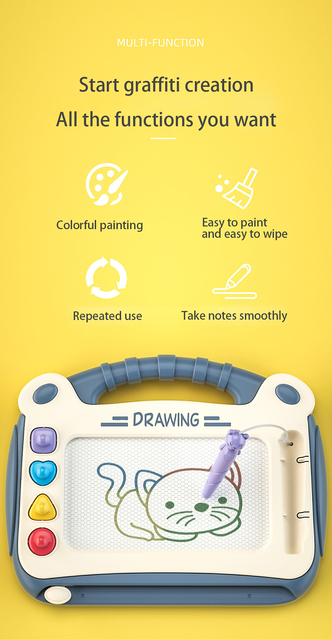 Montessori Tablet graficzny z magnesami - kreatywna zabawka do rysowania dla dzieci w wieku 2-4 lata - Wianko - 2