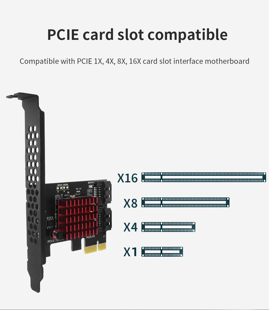 TISHRIC karta rozszerzeń Pci‑e 1 do 2 portów interfejs Sata karta adaptera Pcie 3.0 X1 SATA PCI-e PCI Express dla BTC Miner Mining - Karta rozszerzeń Pci‑e 2-portowa interfejsu Sata Pcie 3.0 X1 dla BTC Miner Mining - Wianko - 6