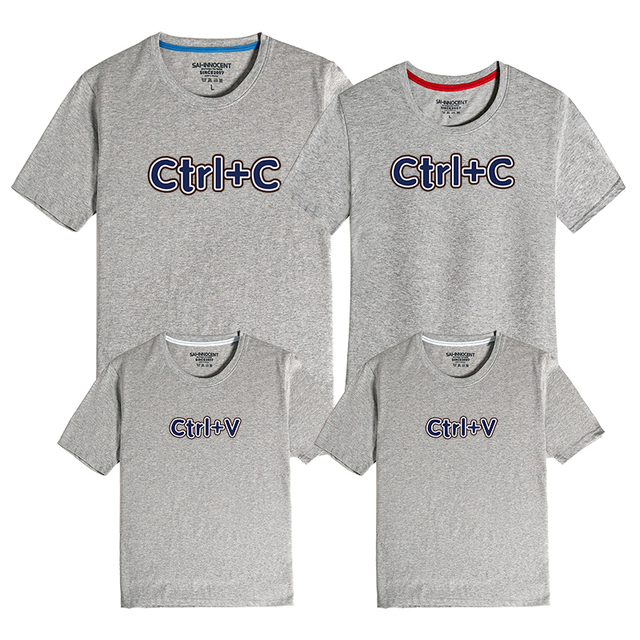 Rodzinne bawełniane koszulki Ctrl + C matka, Ctrl + V syn i córka - Wianko - 12