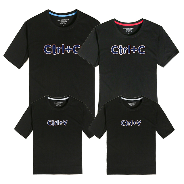 Rodzinne bawełniane koszulki Ctrl + C matka, Ctrl + V syn i córka - Wianko - 10