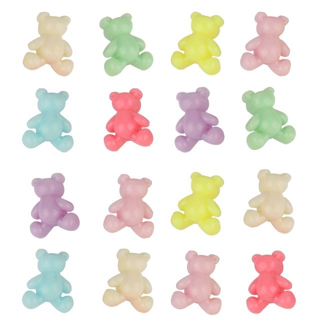 Mieszane koraliki akrylowe w kształcie pięcioramiennej gwiazdy, serca, niedźwiedzia i liści - koraliki akrylowe do tworzenia biżuterii DIY dla dzieci, charms, bransoletki, naszyjniki - Wianko - 4