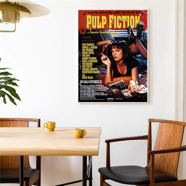 Klasyczny plakat filmowy Pulp Fiction - obraz na płótnie w stylu vintage do dekoracji wnętrz - Wianko - 6