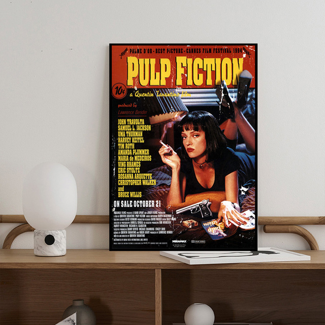 Klasyczny plakat filmowy Pulp Fiction - obraz na płótnie w stylu vintage do dekoracji wnętrz - Wianko - 4