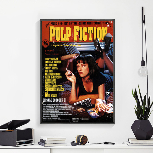 Klasyczny plakat filmowy Pulp Fiction - obraz na płótnie w stylu vintage do dekoracji wnętrz - Wianko - 5