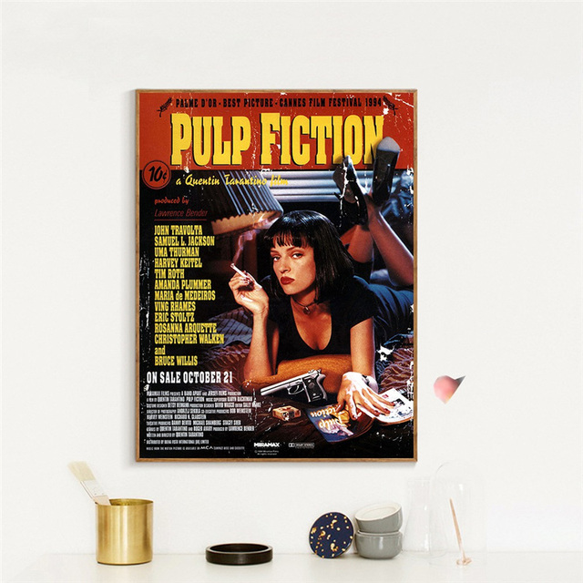 Klasyczny plakat filmowy Pulp Fiction - obraz na płótnie w stylu vintage do dekoracji wnętrz - Wianko - 3