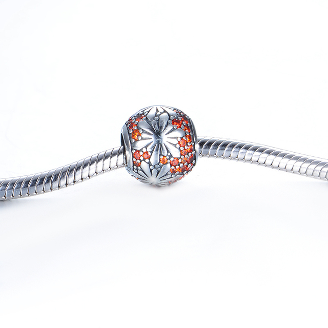 Koralik z symbolem śnieżynki Bożonarodzeniowej ze srebra próby 925 pasujący do oryginalnej damskiej bransoletki tworzonej biżuterii - prezenty - Wianko - 18