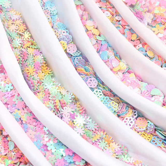 Cekiny 3D konfetti muszla kwiatowa płatek śniegu gwiazda płaska okrągła Paillettes brokat DIY Nail Art - Wianko - 3