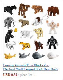 Blokady zwierząt: tygrys, leopard, słoń, wilk, szympans, rekin, niedźwiedź polarny, wieloryb - klocki do zabawy dla dzieci Animal Lockings - Wianko - 27