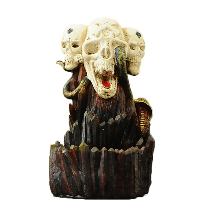 Palnik ceramiczny czaszka do kadzideł Halloween - dekoracja wodospadu pachnącego mieszanej gra stożka - Wianko - 5
