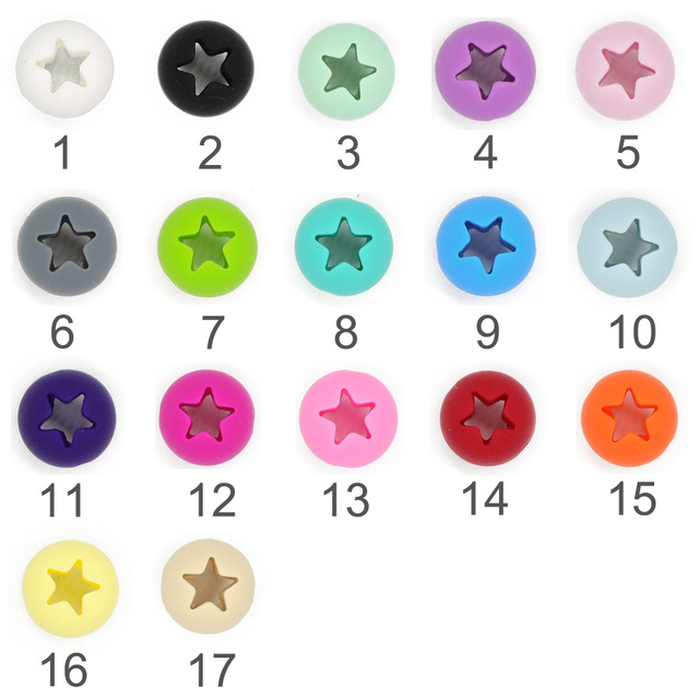 Koraliki silikonowe TYRY.HU 25 sztuk w kształcie gwiazdy - do tworzenia naszyjników i bransoletek dla dzieci - Wianko - 2