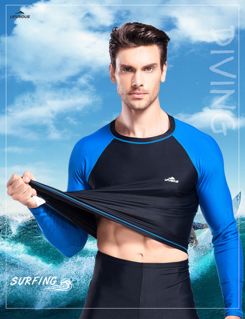 Męska koszula plażowa ze stretchem i długimi rękawami do surfingu z ochroną UV Lycra moda UPF 50+ - Wianko - 1