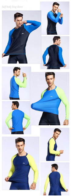 Męska koszula plażowa ze stretchem i długimi rękawami do surfingu z ochroną UV Lycra moda UPF 50+ - Wianko - 3