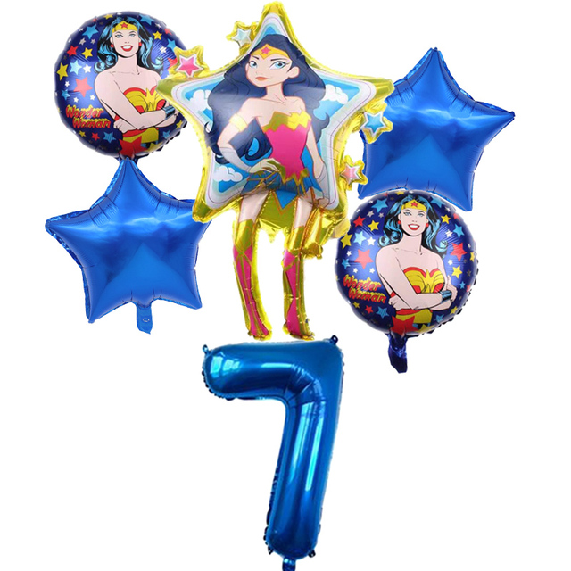 Super kobieta z balonów foliowych - zestaw 6 sztuk, złoty niebieski, 32 calowy, numer dekoracja urodzinowa Baby Shower Kids Boy Hero Toys - Wianko - 17