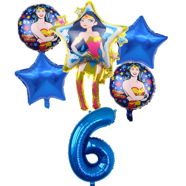 Super kobieta z balonów foliowych - zestaw 6 sztuk, złoty niebieski, 32 calowy, numer dekoracja urodzinowa Baby Shower Kids Boy Hero Toys - Wianko - 16