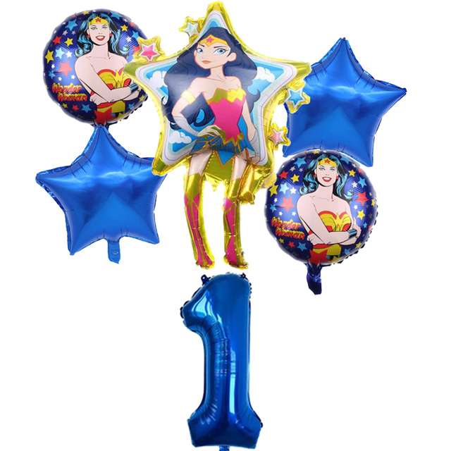 Super kobieta z balonów foliowych - zestaw 6 sztuk, złoty niebieski, 32 calowy, numer dekoracja urodzinowa Baby Shower Kids Boy Hero Toys - Wianko - 11