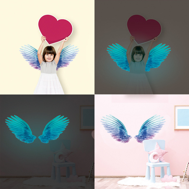 Artystyczne, ręcznie malowane skrzydła anioła - naklejka ścienno-dekoracyjna luminous, świecąca w nocy, symulacja Blu-ray, Home Decor, dla dzieci, księżniczka - Wianko - 10