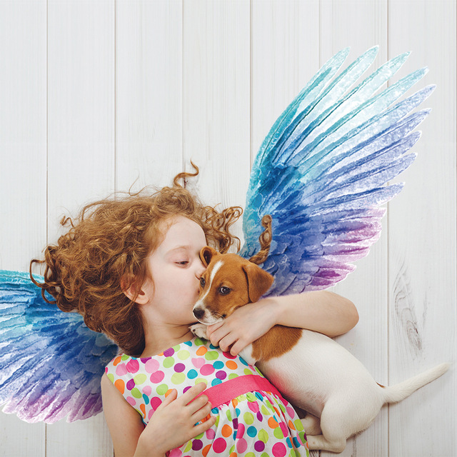 Artystyczne, ręcznie malowane skrzydła anioła - naklejka ścienno-dekoracyjna luminous, świecąca w nocy, symulacja Blu-ray, Home Decor, dla dzieci, księżniczka - Wianko - 11