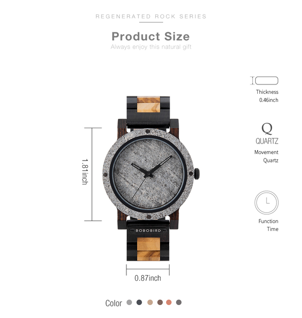 Zegarek męski BOBO BIRD z marmurowym drewnianym projektem, marki Top Luxury Brand, kwarcowy najlepszy prezent świąteczny - Wianko - 11