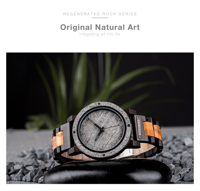 Zegarek męski BOBO BIRD z marmurowym drewnianym projektem, marki Top Luxury Brand, kwarcowy najlepszy prezent świąteczny - Wianko - 6