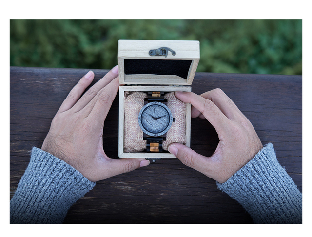 Zegarek męski BOBO BIRD z marmurowym drewnianym projektem, marki Top Luxury Brand, kwarcowy najlepszy prezent świąteczny - Wianko - 8