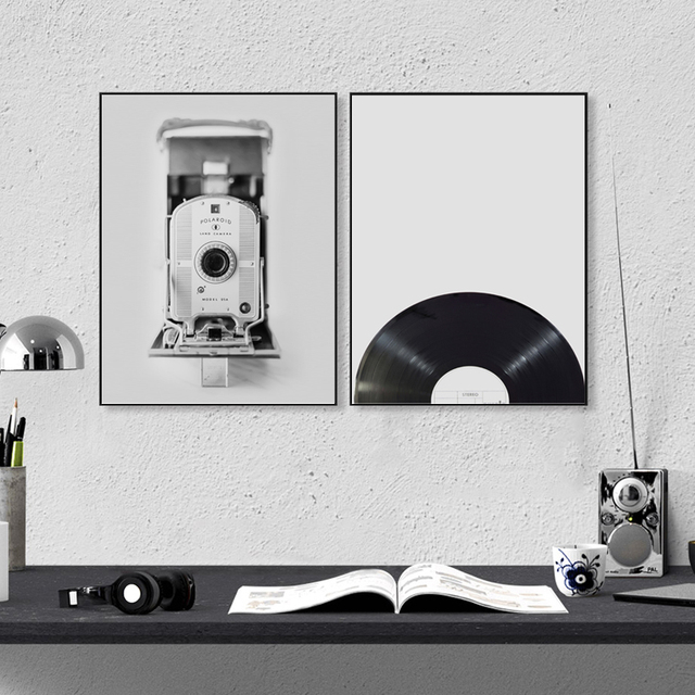 Stary aparat polaroid Model 850/900 czarno-biały + fotografia + plakaty + druki fotograf + prezent + płótno obraz + dekoracja ścienna - Wianko - 3