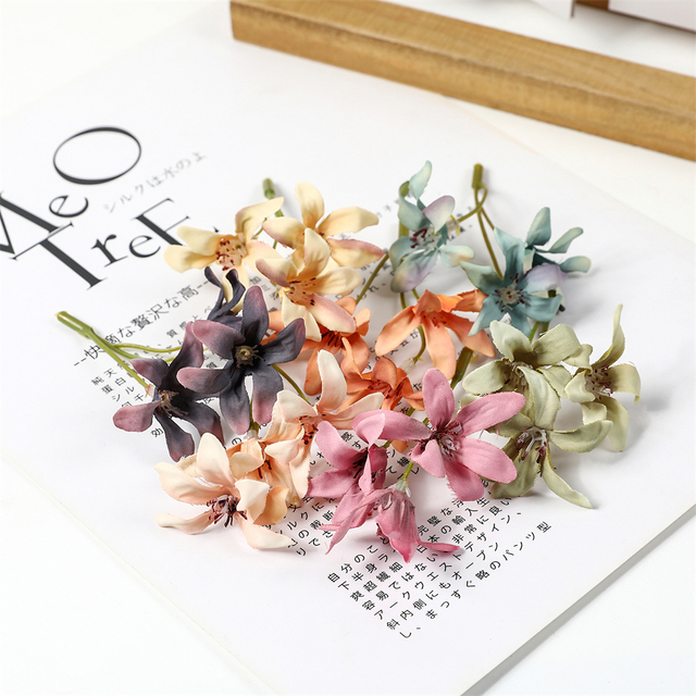 10/20 sztuk sztuczne storczyki gradientu orchidea magnolii - dekoracje DIY i ozdoby bożonarodzeniowe - Wianko - 19