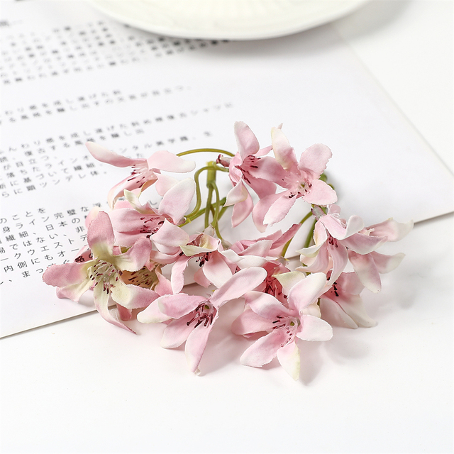 10/20 sztuk sztuczne storczyki gradientu orchidea magnolii - dekoracje DIY i ozdoby bożonarodzeniowe - Wianko - 7