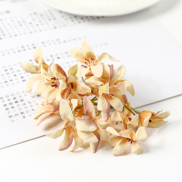 10/20 sztuk sztuczne storczyki gradientu orchidea magnolii - dekoracje DIY i ozdoby bożonarodzeniowe - Wianko - 12