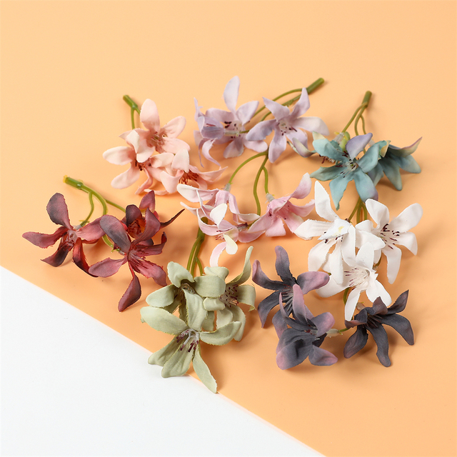 10/20 sztuk sztuczne storczyki gradientu orchidea magnolii - dekoracje DIY i ozdoby bożonarodzeniowe - Wianko - 1