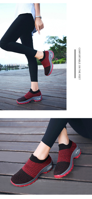 Damskie buty do tenisa grube dno platformy oddychająca siatka zwiększająca wysokość Slip-on kobiece skarpety obuwie Outdoor Women Sneakers - Wianko - 18