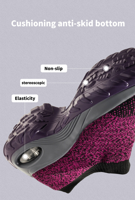 Damskie buty do tenisa grube dno platformy oddychająca siatka zwiększająca wysokość Slip-on kobiece skarpety obuwie Outdoor Women Sneakers - Wianko - 8