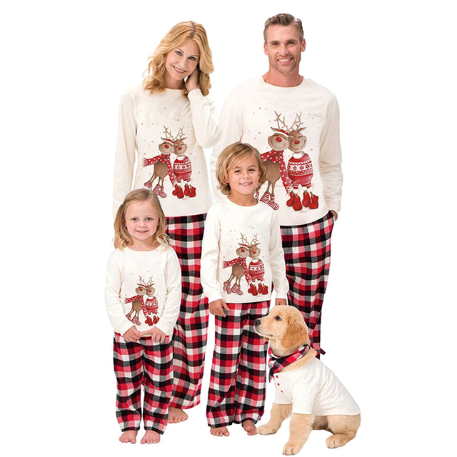 Pasujące piżamy Boże Narodzenie dla rodziny - matka, ojciec, dzieci - zestaw z długim rękawem, bielizna nocna - Wianko - 7