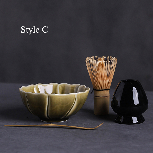 Zestaw do herbaty matcha: miska ceramiczna, trzepaczka bambusowa, szufelka - zestaw 4 szt - Wianko - 5