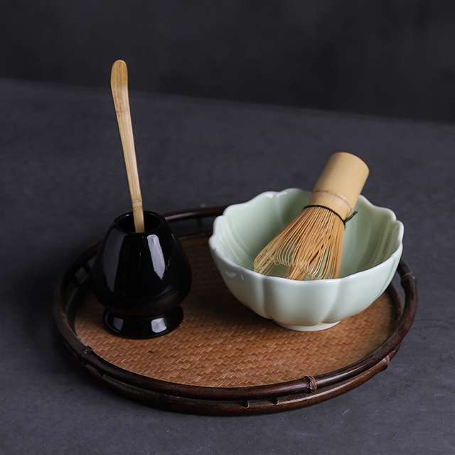 Zestaw do herbaty matcha: miska ceramiczna, trzepaczka bambusowa, szufelka - zestaw 4 szt - Wianko - 8