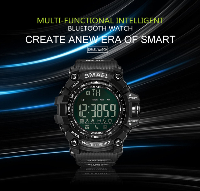 SMAEL 1617B - zegarek cyfrowy męski, wodoszczelny, czarny - Wianko - 1