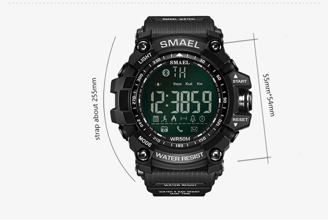 SMAEL 1617B - zegarek cyfrowy męski, wodoszczelny, czarny - Wianko - 16