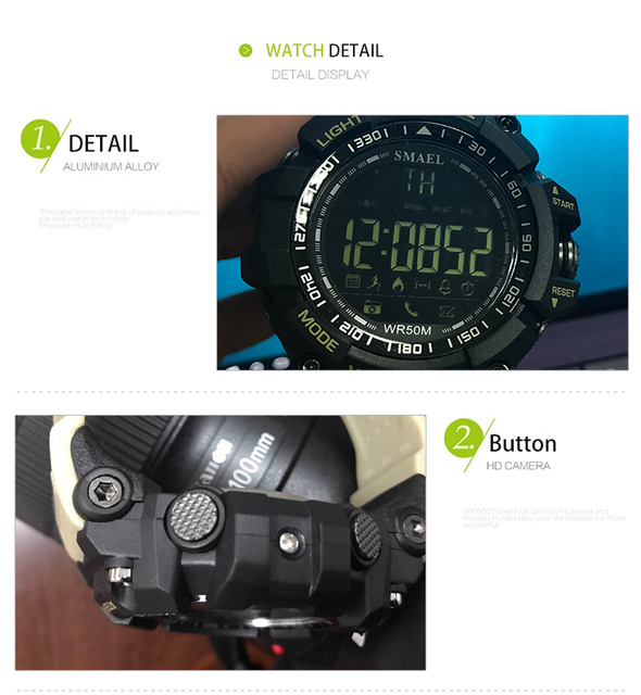 SMAEL 1617B - zegarek cyfrowy męski, wodoszczelny, czarny - Wianko - 17