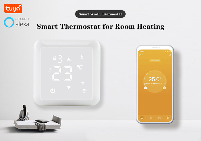 Tuya inteligentny termostat WiFi do regulacji temperatury pomieszczeń dla kotłów gazowych z Alexa i Google Home - Wianko - 3