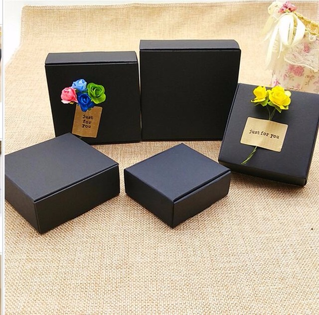 100 sztuk czarnych kartonowych pudełek prezentowych Kraft - biżuteria, loty, cajas karton prezentowe, papierowa oprawa - Wianko - 22