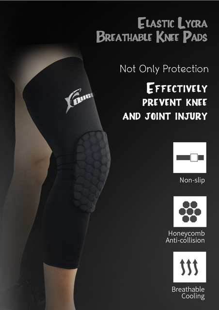 Honeycomb antypoślizgowe ochraniacze na kolana do koszykówki i piłki nożnej dla kobiet i mężczyzn z kompresją - Wianko - 6