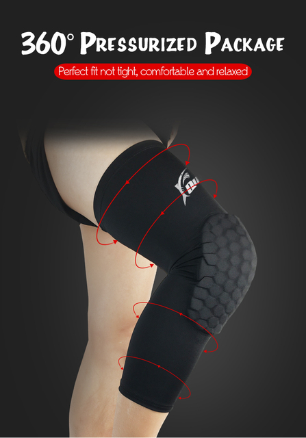 Honeycomb antypoślizgowe ochraniacze na kolana do koszykówki i piłki nożnej dla kobiet i mężczyzn z kompresją - Wianko - 8