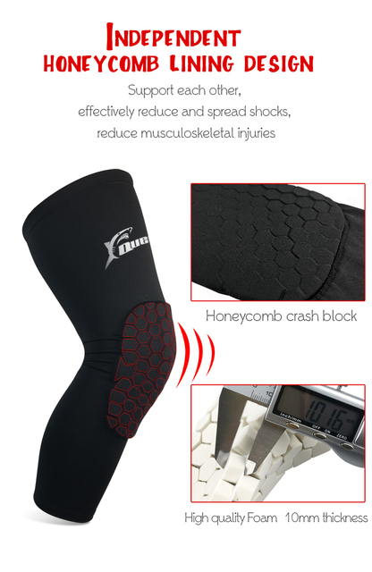 Honeycomb antypoślizgowe ochraniacze na kolana do koszykówki i piłki nożnej dla kobiet i mężczyzn z kompresją - Wianko - 7