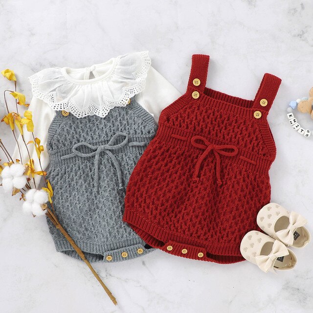 Ubrania zimowe dla noworodków - jak kamizelka, sweter, kombinezon/body - chłopcy i dziewczynki - dzianina - Wianko - 4