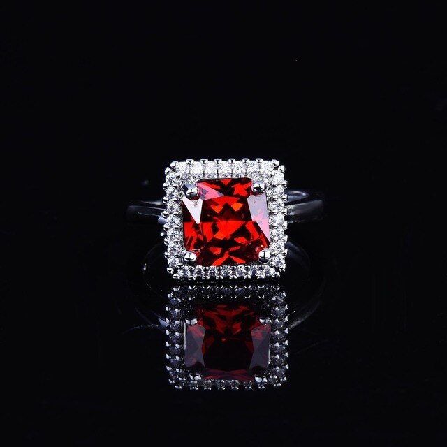 Pierścionek zaręczynowy ze złotym księżniczkim motywem w nowym czerwonym kolorze - biżuteria luksusowa 2021 - Wianko - 1