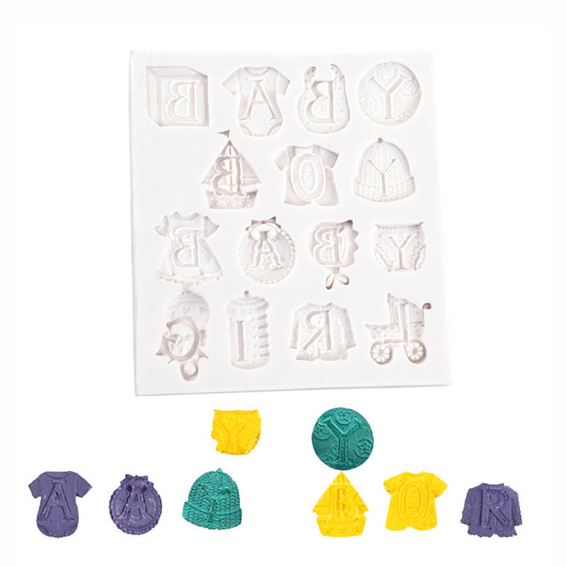 Formy silikonowe dla dzieci - gorący balon, tęczowe chmury, ubrania, trojany - do dekorowania i wypieku ciast - Wianko - 47