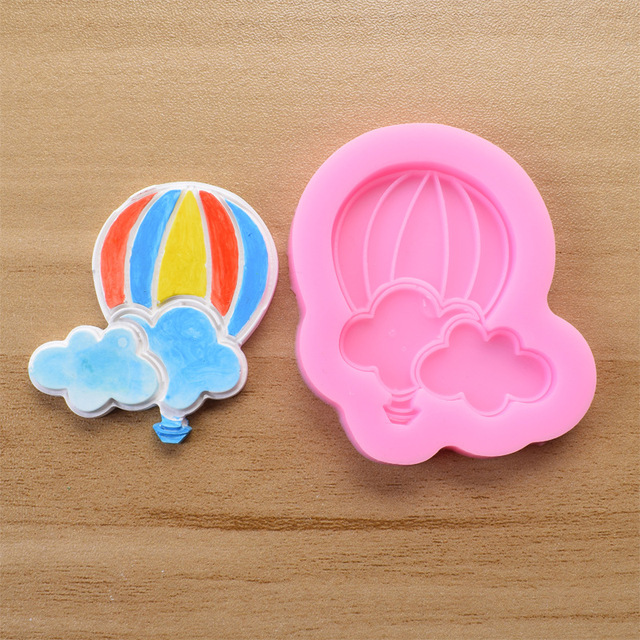 Formy silikonowe dla dzieci - gorący balon, tęczowe chmury, ubrania, trojany - do dekorowania i wypieku ciast - Wianko - 3