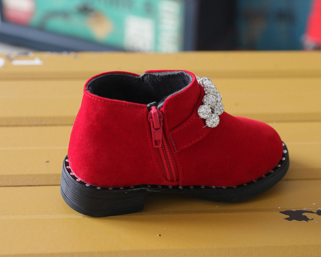 Księżniczka - modowe, zroszione botki dziecięce na jesień i zimę 2020 - nowe skórzane buty dla małych dziewczynek w wieku od 1 do 6 lat - Wianko - 13