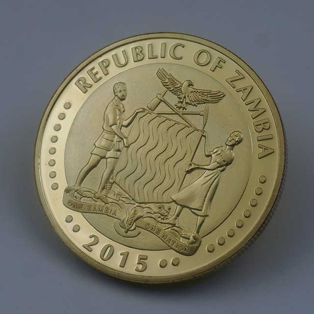 2015 Moneta pamiątkowa z pozłacanymi monetami o tematyce egipskiej mitologii - Lew Słoń Bastet - Wianko - 3